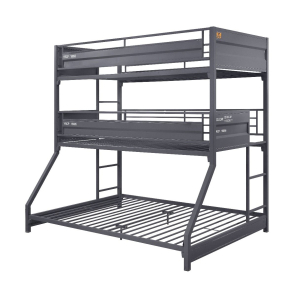 Cargo - Twin Over Twin Over Full Bunk Bed - Gunmetal