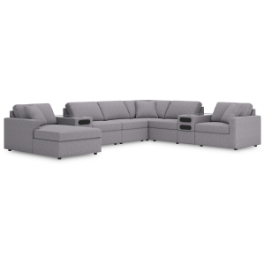 Modmax - 8-Piece Sectional With Audio System Console And Laf Corner Chaise - Granite