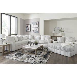 Stupendous - 4 Pc. - 3-Piece Sectional, Oversized Chaise - Alloy