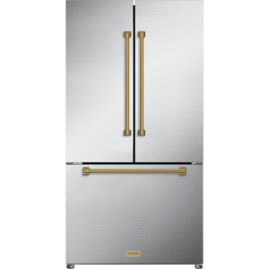 36 Inch 20.3 cu ft French Door Counter Depth Refrigerator with Ice Maker in Bronze Stainless Steel | Gordon Ramsay Series