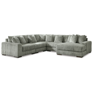 Lindyn - Right Arm Facing Corner Chaise 5 Pc Sectional - Fog