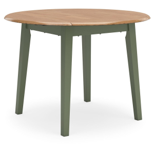 Gesthaven - Round Dining Room Drop Leaf Table - Natural / Green