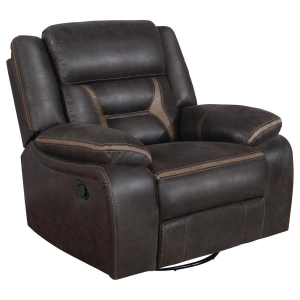 Greer - Upholstered Swivel Glider Recliner Chair - Brown