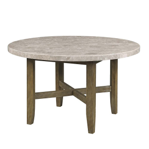 Karsen - Dining Table With Marble Top - Natural Marble Top & Rustic Oak