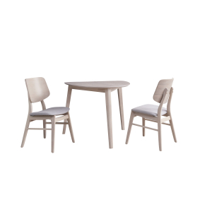 Oscar - Corner Table & 2 Chairs - White Ash