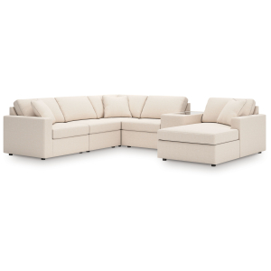 Modmax - 6-Piece Sectional With Raf Corner Chaise, Laf Corner Chair And Storage Console - Oyster