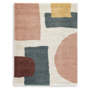 Flynnwick - 5' x 7' Rug - Cream / Pink / Gray