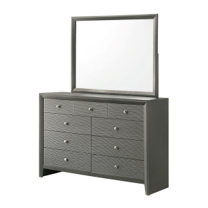 Denker - Dresser & Mirror - Gun Metal