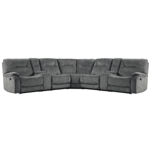 Cooper - 7 Piece Modular Manual Reclining Sectional - Shadow Gray