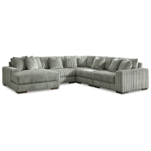 Lindyn - Left Arm Facing Corner Chaise 5 Pc Sectional - Fog