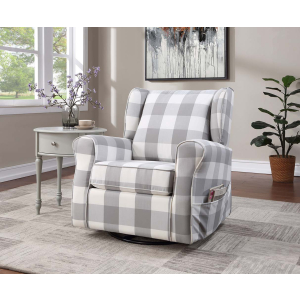 Patli - Swivel Chair With Glider - Gray Fabric