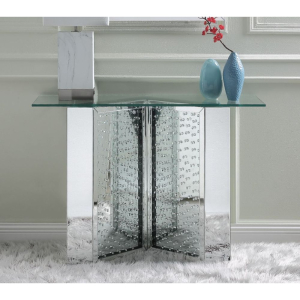 Nysa - 45## X 32## Console Table - Mirrored & Faux Crystals