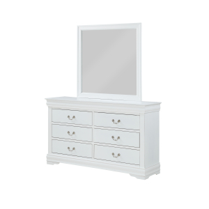 Louis Philip - Dresser & Mirror - White