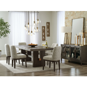 Burkhaus - 8 Pc. - Dining Room Extension Table, 6 Side Chairs, Server - Dark Brown