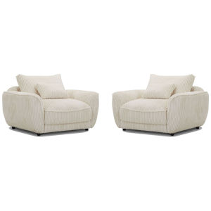 Utopia - Chair And A Half With Lumbar Pillow (Set of 2) - Mega Ivory