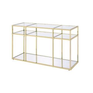 Uchenna - Sofa Table - Clear Glass & Gold
