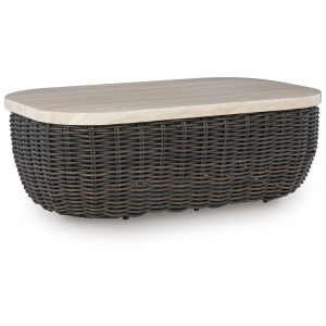 Kimora - Rectangular Cocktail Table - Beige / Dark Brown