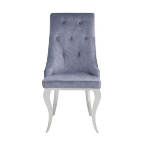Dekel - Side Chair (Set of 2) - Gray Fabric & Stainless Steel