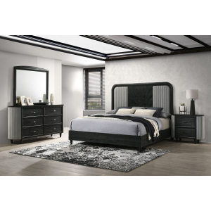 Skyline - 6/6 Eastern King 4 Piece Bedroom Set (Bed & Dresser & Mirror & Nightstand) - Black