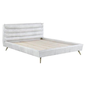 Doris - Eastern King Bed - Vintage White Top Grain Leather