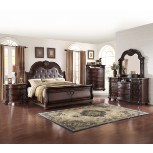 Stanley - Queen 5 Piece Panel Bedroom Set - Cherry