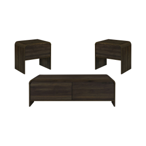 Mara - 3 Piece Cocktail Table & 2 End Tables - Walnut
