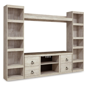 Willowton - 4-Piece Entertainment Center - Whitewash