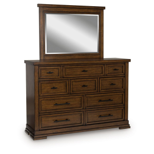 Taffenbrook - Dresser And Mirror - Medium Brown