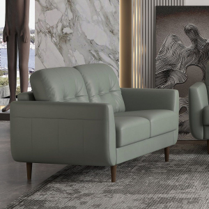 Radwan - Loveseat - Pesto Green Leather