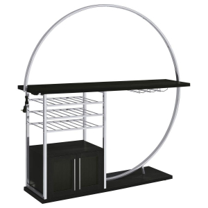 Risley - 2-Door Circular LED Home Bar Cabinet - Dark Charcoal
