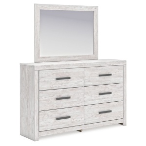 Cayboni - Dresser And Mirror - Whitewash