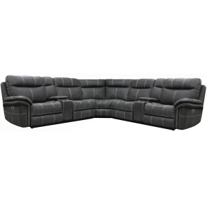 Mason - 7 Piece Modular Power Reclining Sectional With Power Adjustable Headrests - Charcoal
