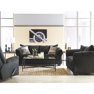 Darcy - 3 Pc. - Sofa, Loveseat, Rocker Recliner - Black