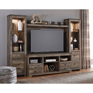 Trinell - 4 Pc. - Entertainment Center - 63## TV Stand - Brown