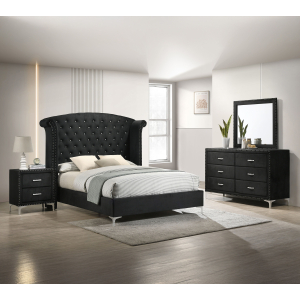 Lucinda - Queen 4 Piece Bedroom Set - Black