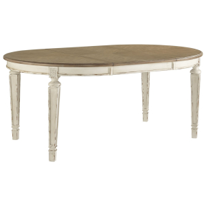 Realyn - Oval Dining Room Extension Table - Chipped White
