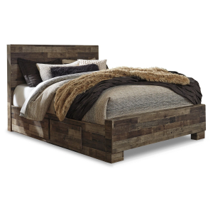 Derekson - Queen Panel Bed With 2 Side Storage - Multi Gray