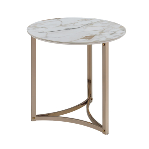 Zaidee - 23.5## End Table - Sintered Stone & Champagne