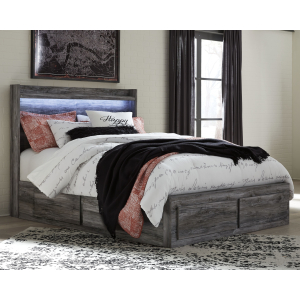 Baystorm - Queen Panel Bed with 4 Storage Drawers - Gray