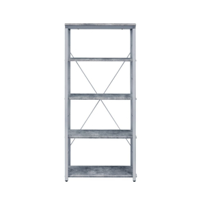 Jurgen - Bookshelf - Faux Concrete & Silver