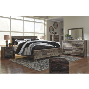 Derekson - 5 Pc. - Dresser, Mirror, King Panel Bed - Multi Gray
