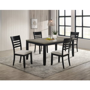Folio - 5 Piece Dining Room Set - Light Brown / Black