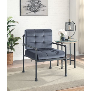 Brantley - Accent Chair - Gray Velvet & Sandy Gray