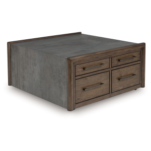 Kallenny - Square Cocktail Table - Brown / Gray