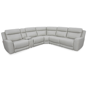 Calgary - 6 Piece Modular Reclining Sectional With Power Adjustable Headrests - Stone