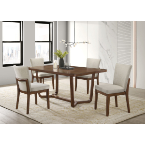 Salerno - 5 Piece Dining Room Set - Brown
