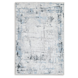 Emertonly - 5' x 7' Washable Rug - Blue / White / Gray