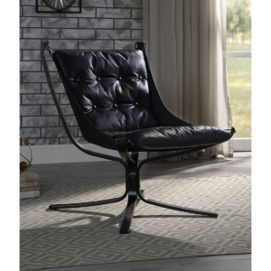 Carney - Accent Chair - Vintage Blue Top Grain Leather