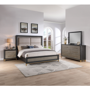 Payson - Queen 4 Piece Bedroom Set - Black / Gray