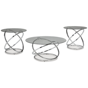 Hollynyx - Occasional Table Set (Set of 3) - Chrome Finish